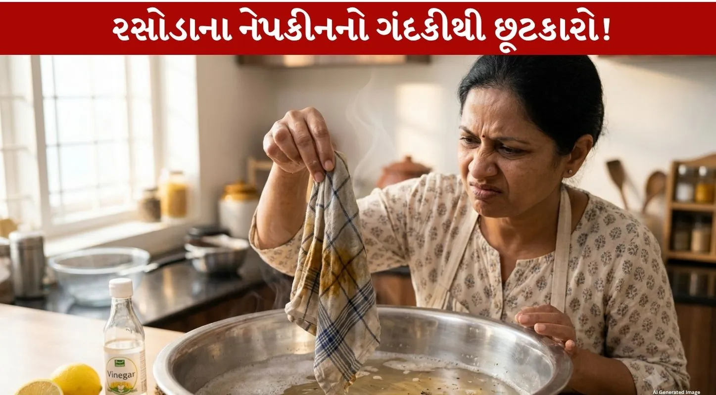 કિચનના ગંદા નેપકીનને મિનિટોમાં સાફ કરશે…નીકળી જશે તમામ તેલ અને ગંદકી…આ ટ્રિક અપનાવો!