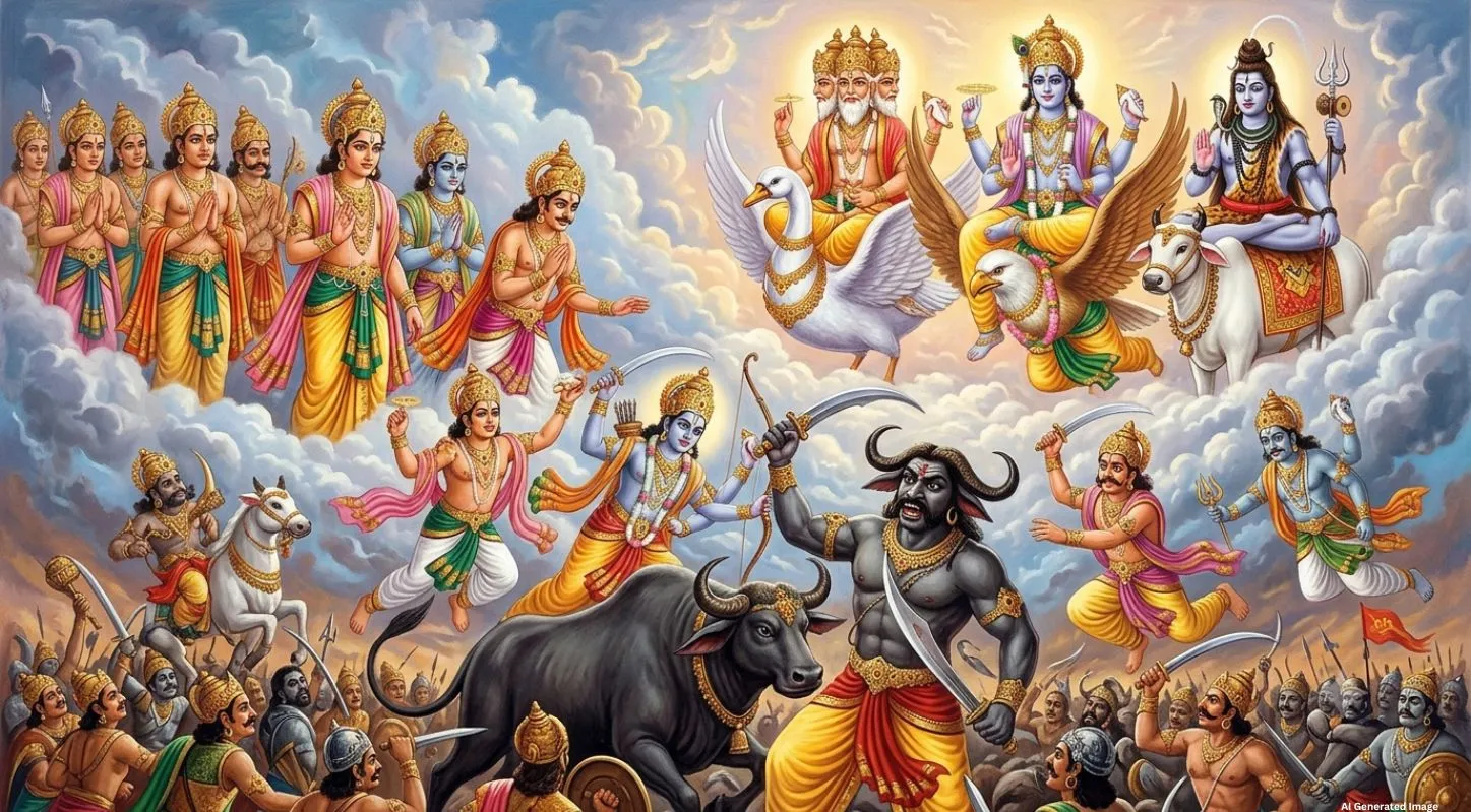 Ma Chandraghanta Katha-મહિષાસુર અને દેવતાઓ વચ્ચે ભયંકર યુદ્ધ