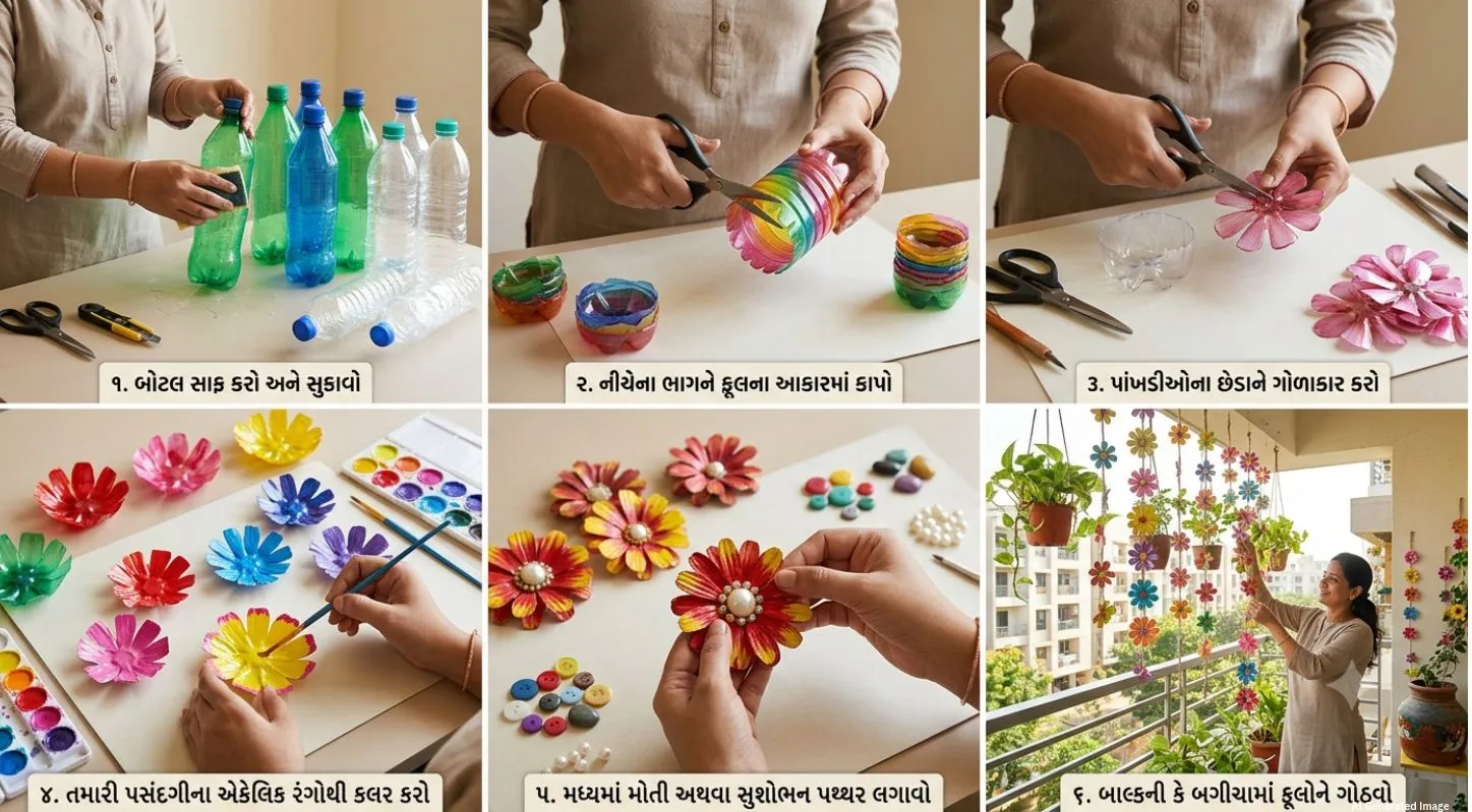 Making of Flowers from Plastic Bottles