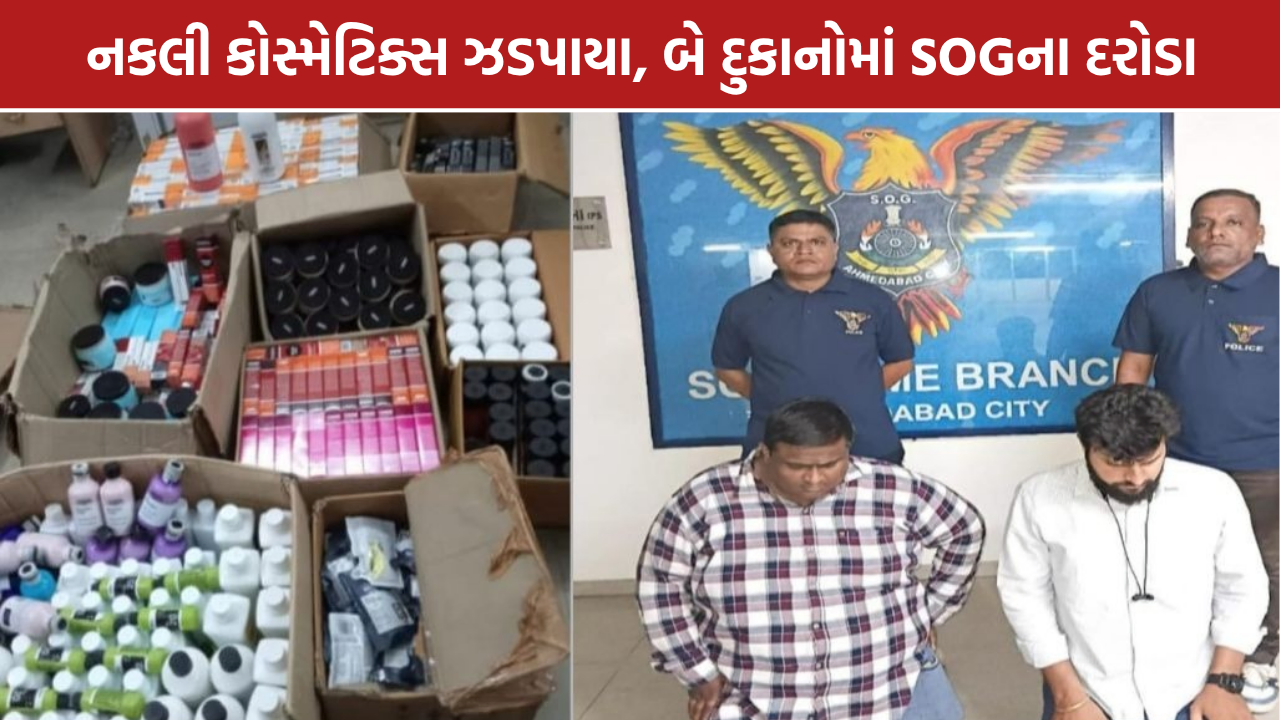 Fake Cosmetics Ahmedabad: અમદાવાદમાં નકલી કોસ્મેટિક્સ ઝડપાયા, ₹6.90 લાખનો જથ્થો જપ્ત