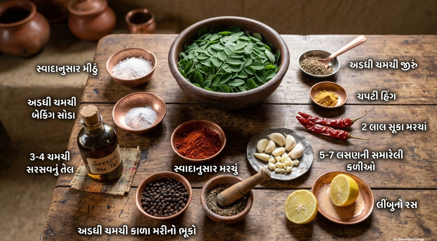 Moringa Leaves Shaak Ingredients