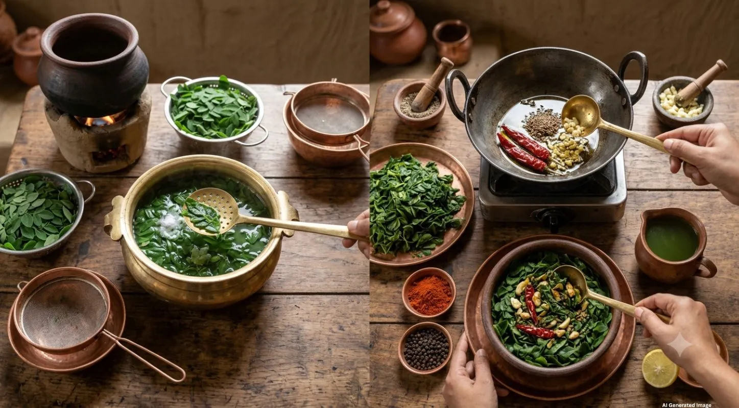 Moringa Leaves Shaak Recipe