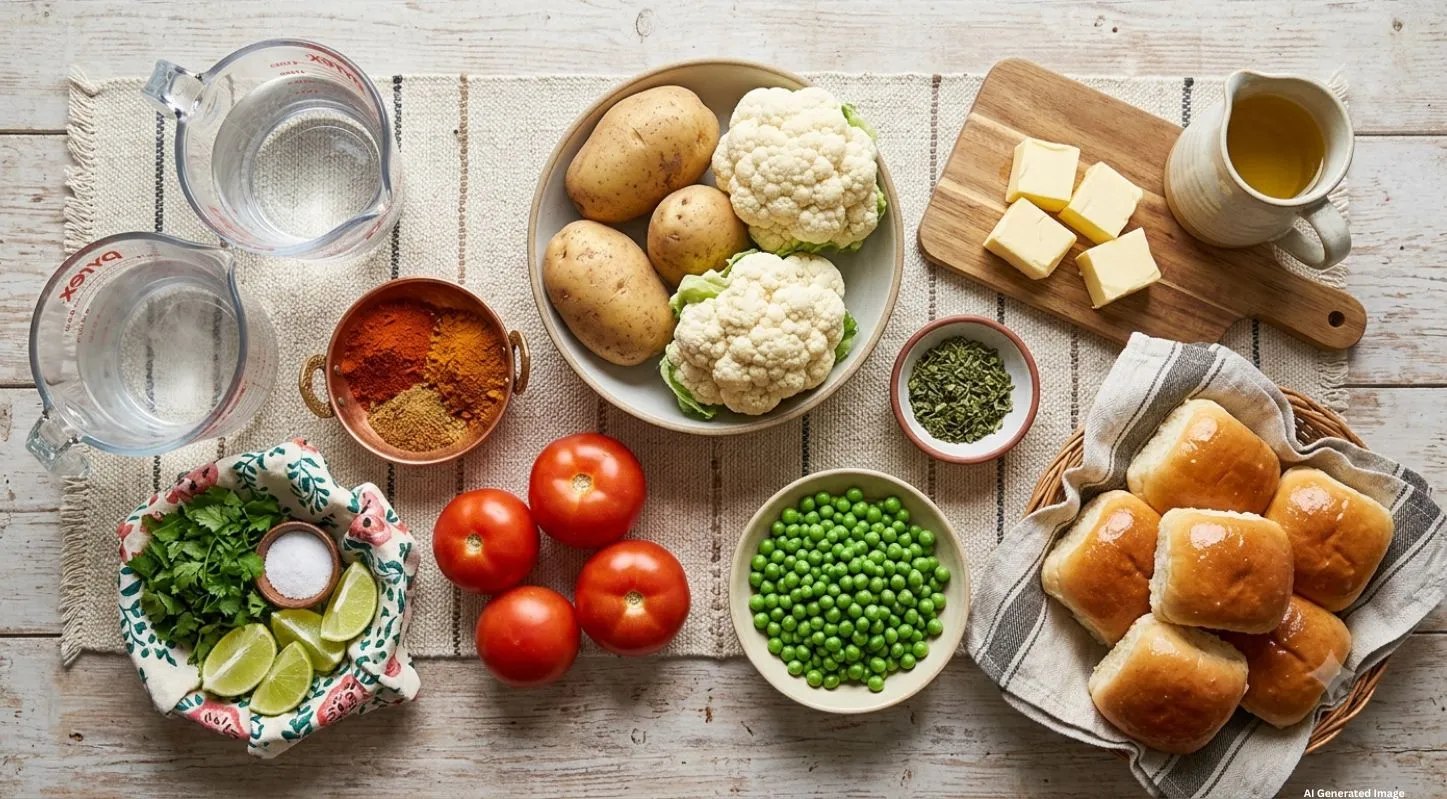 Pav Bhaji without Onion-Garlic Ingredients