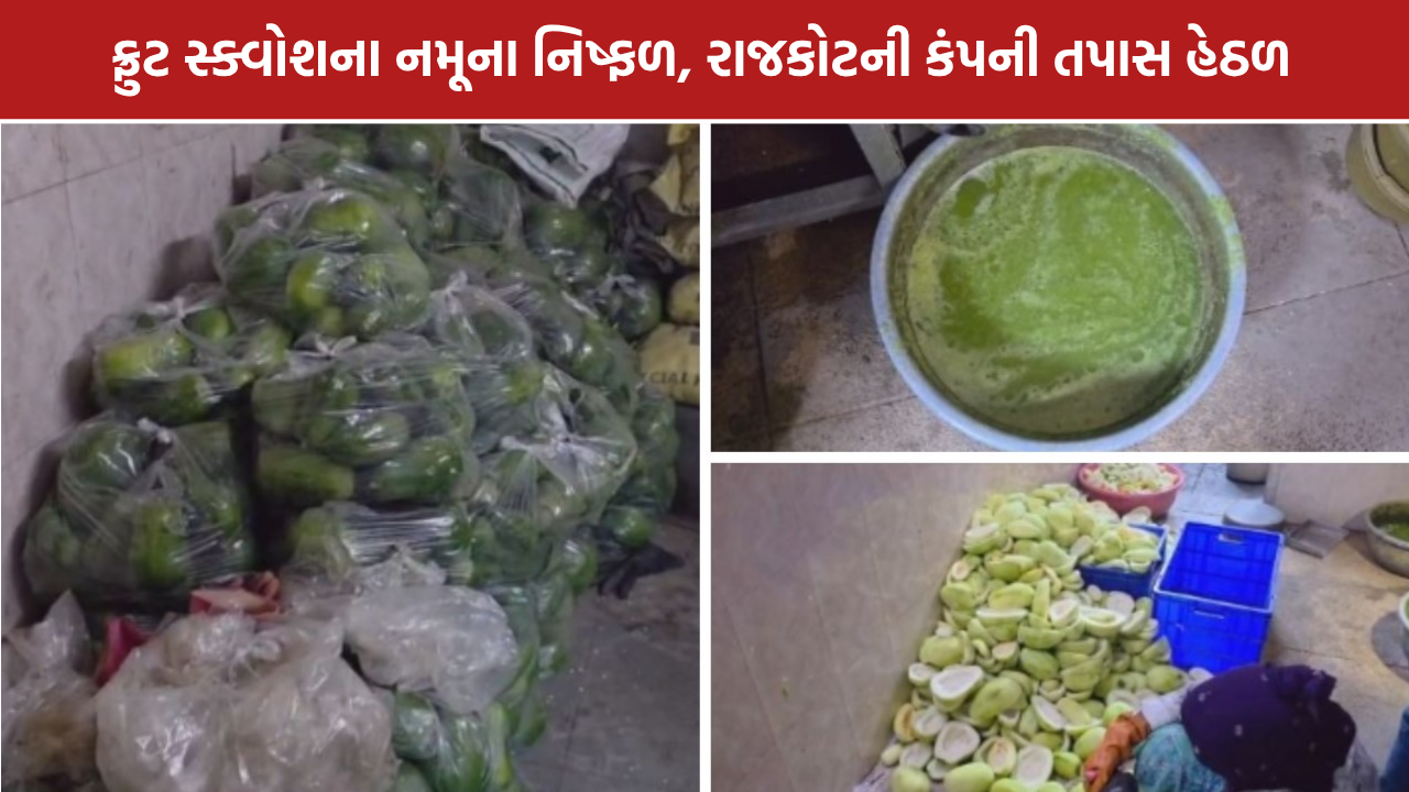 Rajkot Food Safety Raid: રાજકોટમાં ફ્રુટ સ્ક્વોશમાં ભેળસેળનો આક્ષેપ, RB ફૂડ પર કાર્યવાહી
