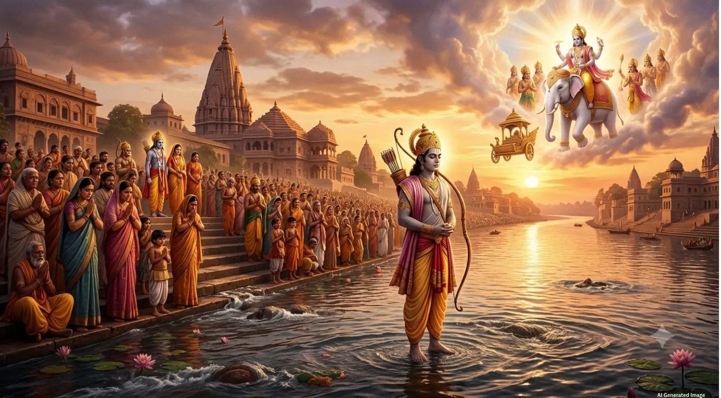 Ramayana- લક્ષ્મણને સશરીર ઈન્દ્ર સ્વર્ગે લઈ ગયા