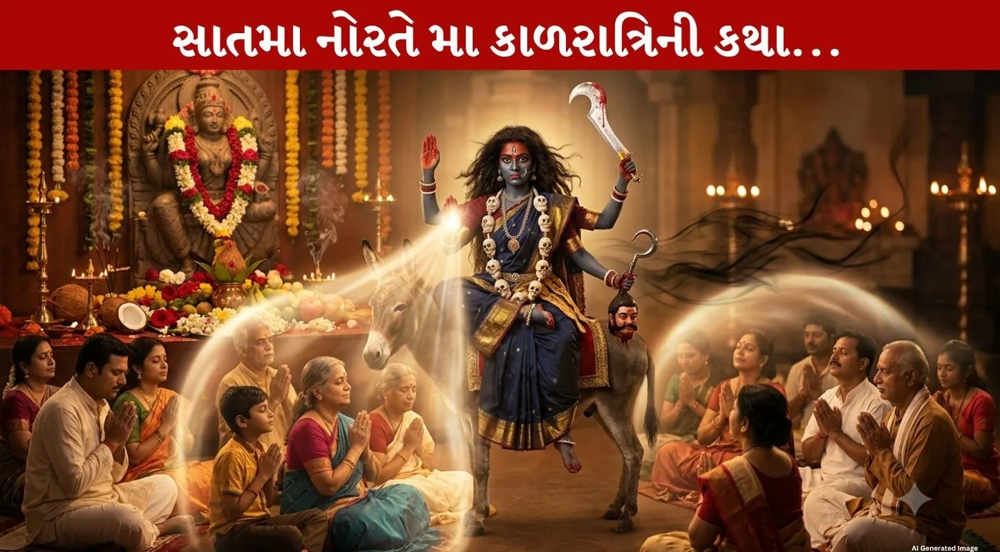 Maa Kalratri Katha નું પુણ્યપઠન કરો... નવરાત્રિ 2026ના 7મા દિવસે મેળવો માતાના Auspicious Blessings!