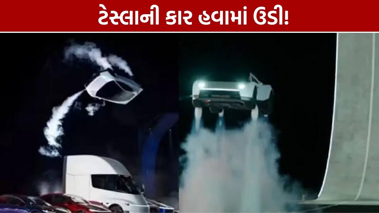 Tesla Flying Car: હવામાં ગુલાટી મારી ટેસ્લાની કાર, જુઓ વાયરલ વીડિયો