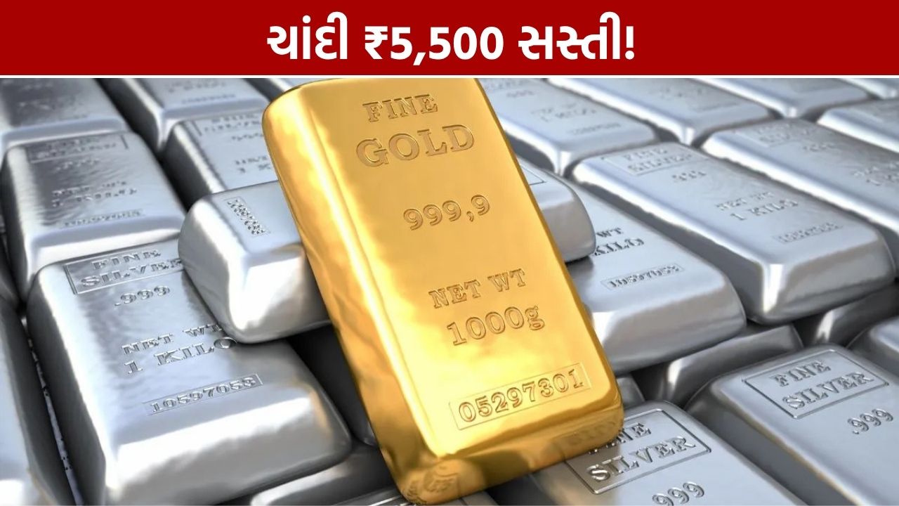 એક ઝટકામાં ચાંદી ₹5,500 સસ્તી, સોનાના ભાવમાં પણ મોટો ઘટાડો; જાણો 24, 22 અને 18 કેરેટના ભાવ