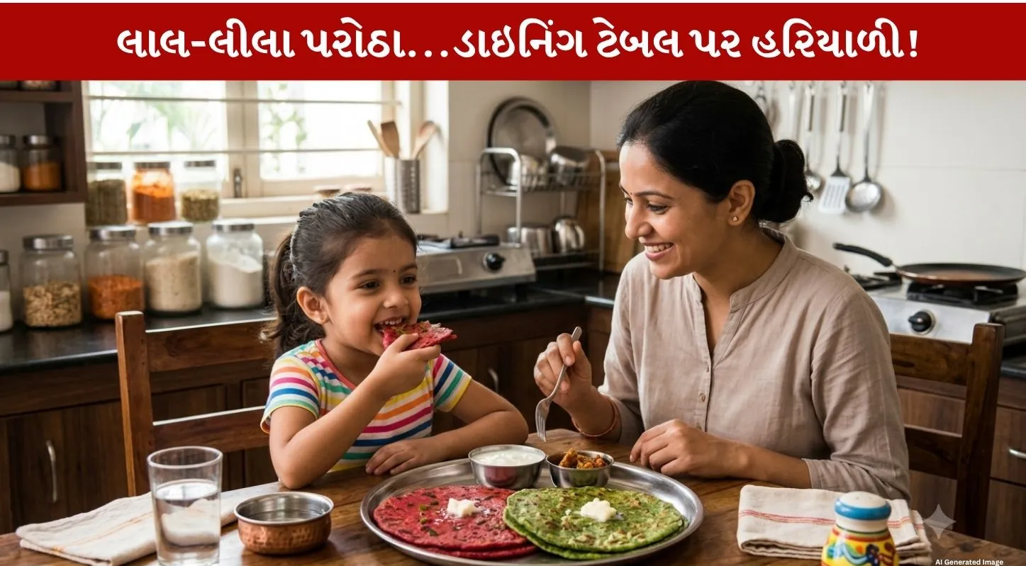 Red and Green Paratha Recipe....બાળકોની Favourite simple રેસિપી...30 મિનિટમાં તૈયાર!