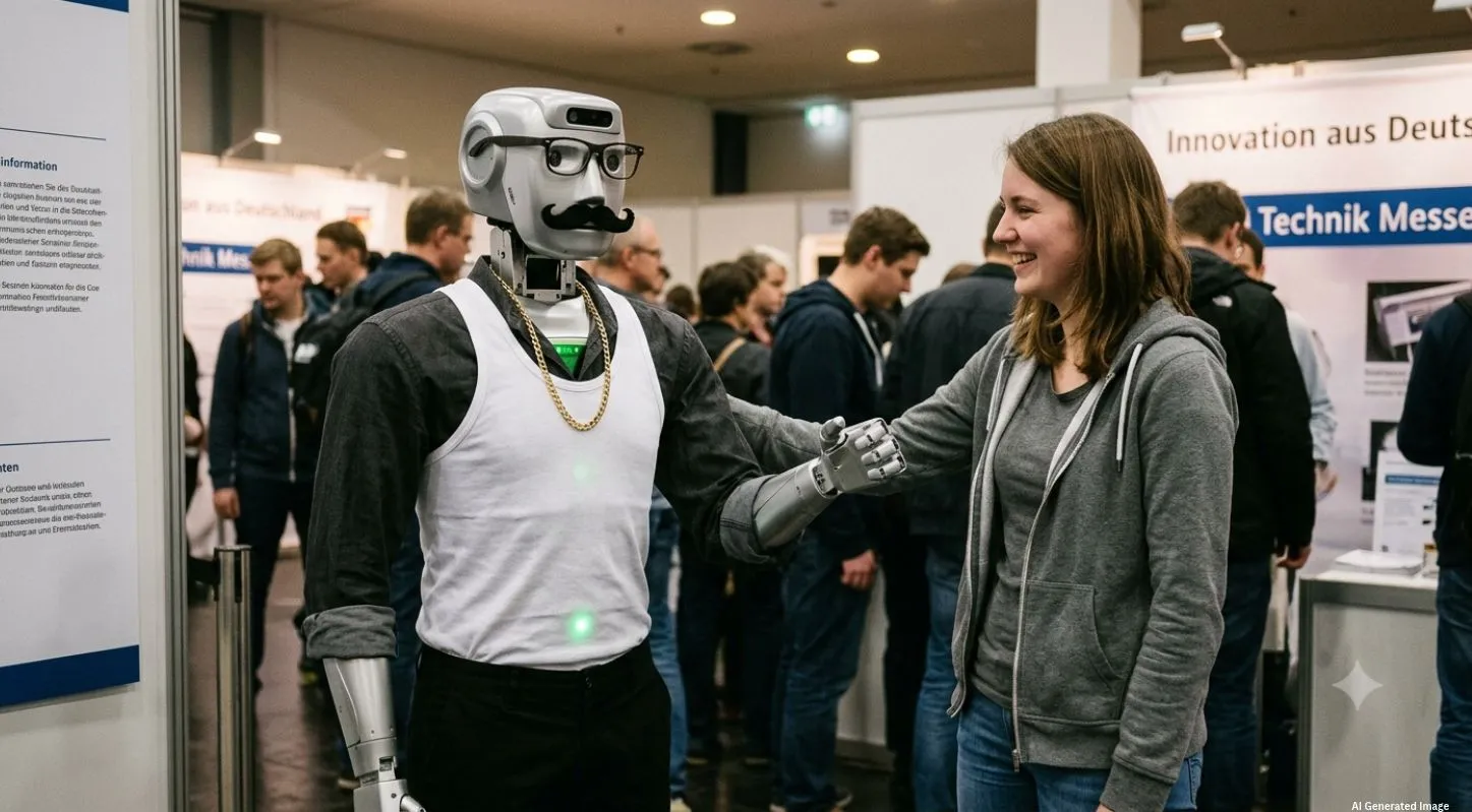 Robot comes to a German girl