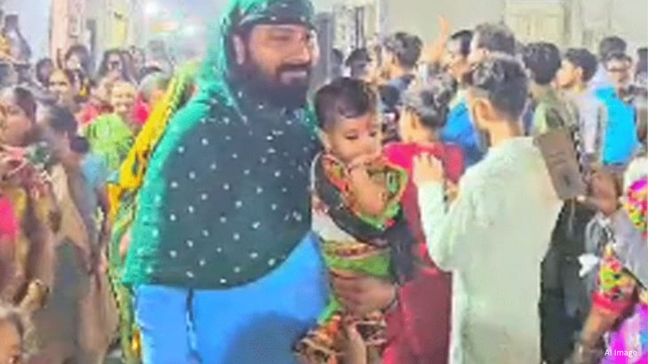 Sadu Mata Garba: અમદાવાદમાં 210 વર્ષ જૂની પરંપરા, આઠમે સાડી પહેરી ગરબા રમે છે પુરુષો