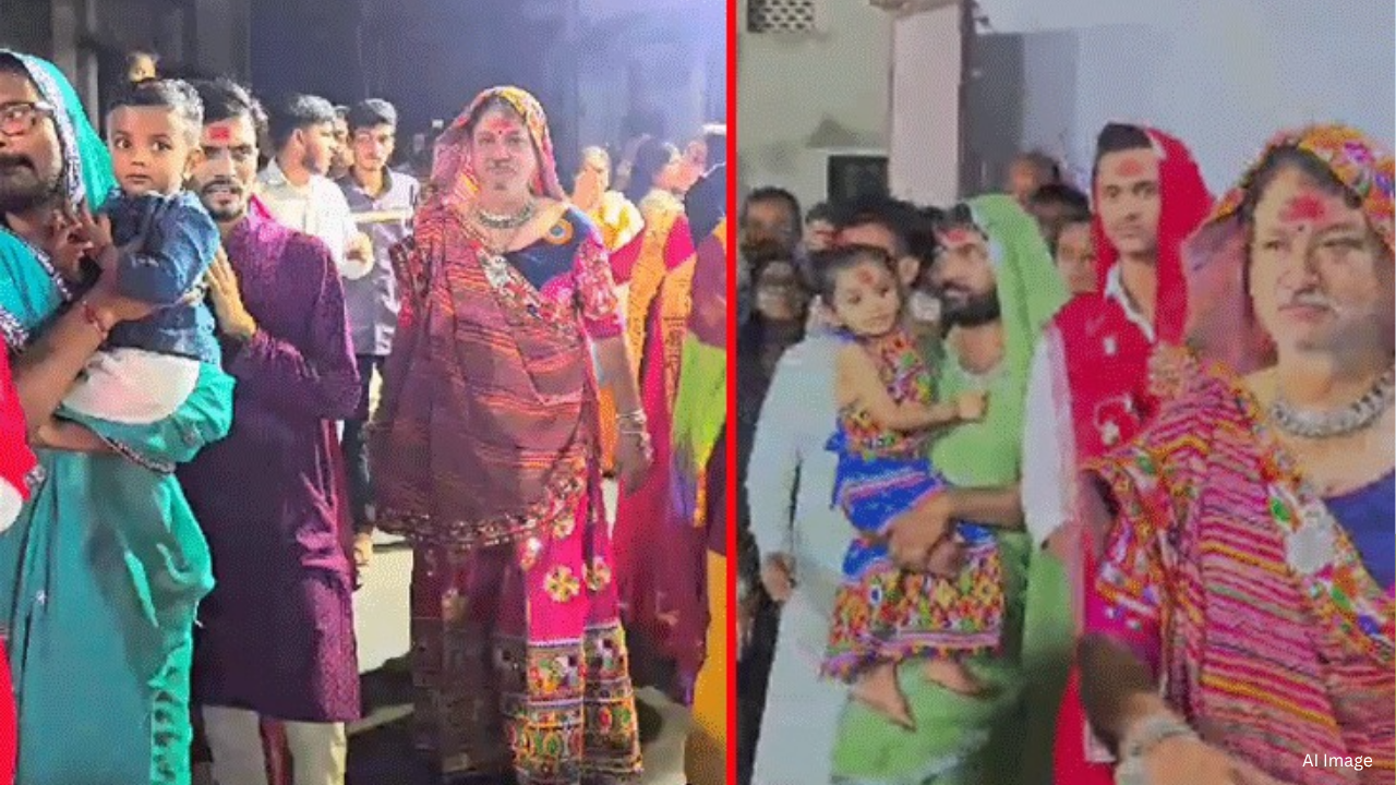 Sadu Mata Garba: અમદાવાદમાં 210 વર્ષ જૂની પરંપરા, આઠમે સાડી પહેરી ગરબા રમે છે પુરુષો