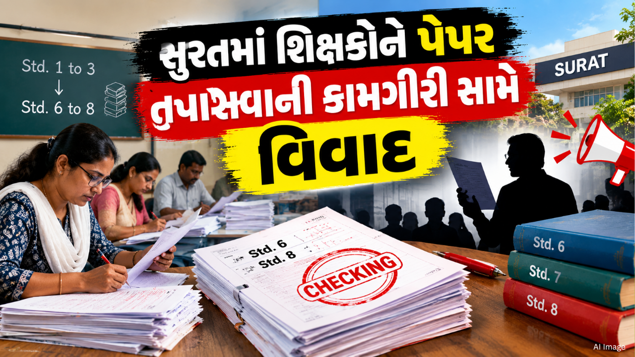 Surat Teacher Controversy: સુરતમાં શિક્ષકોને ઉપલા ધોરણનાં પેપર તપાસવાની કામગીરી