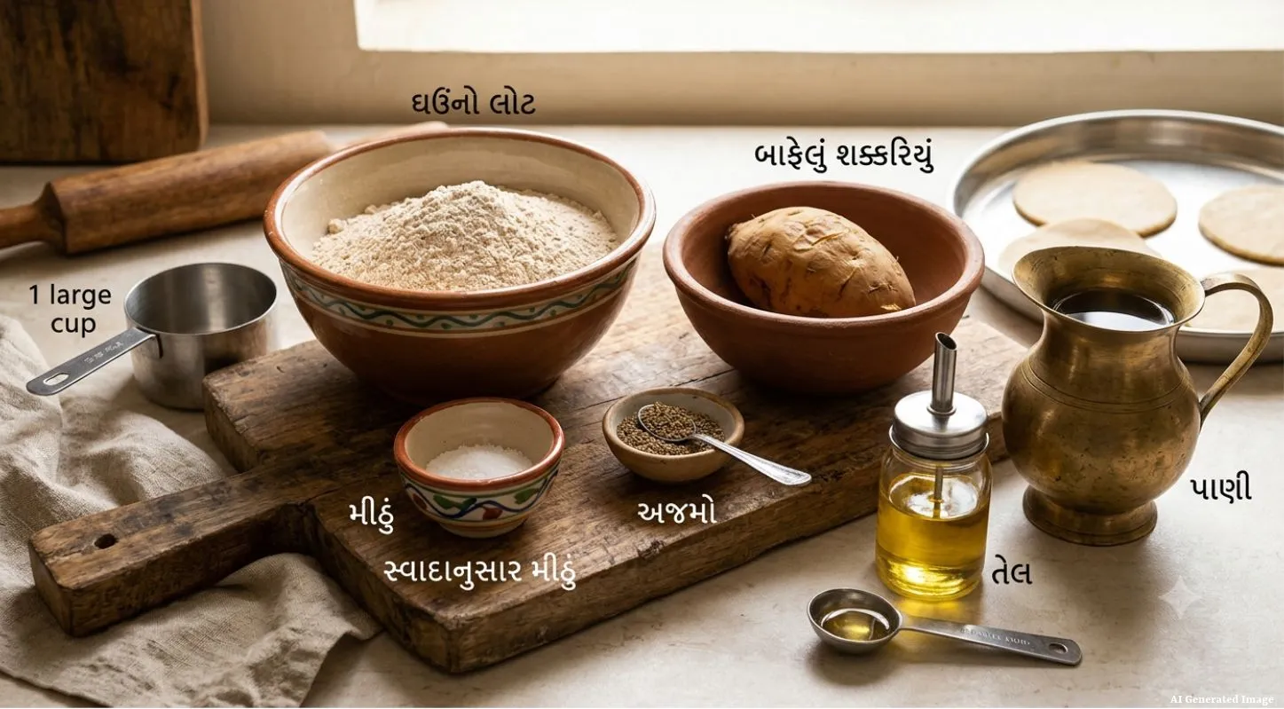 Sweet Potato Puri Recipe Ingredients