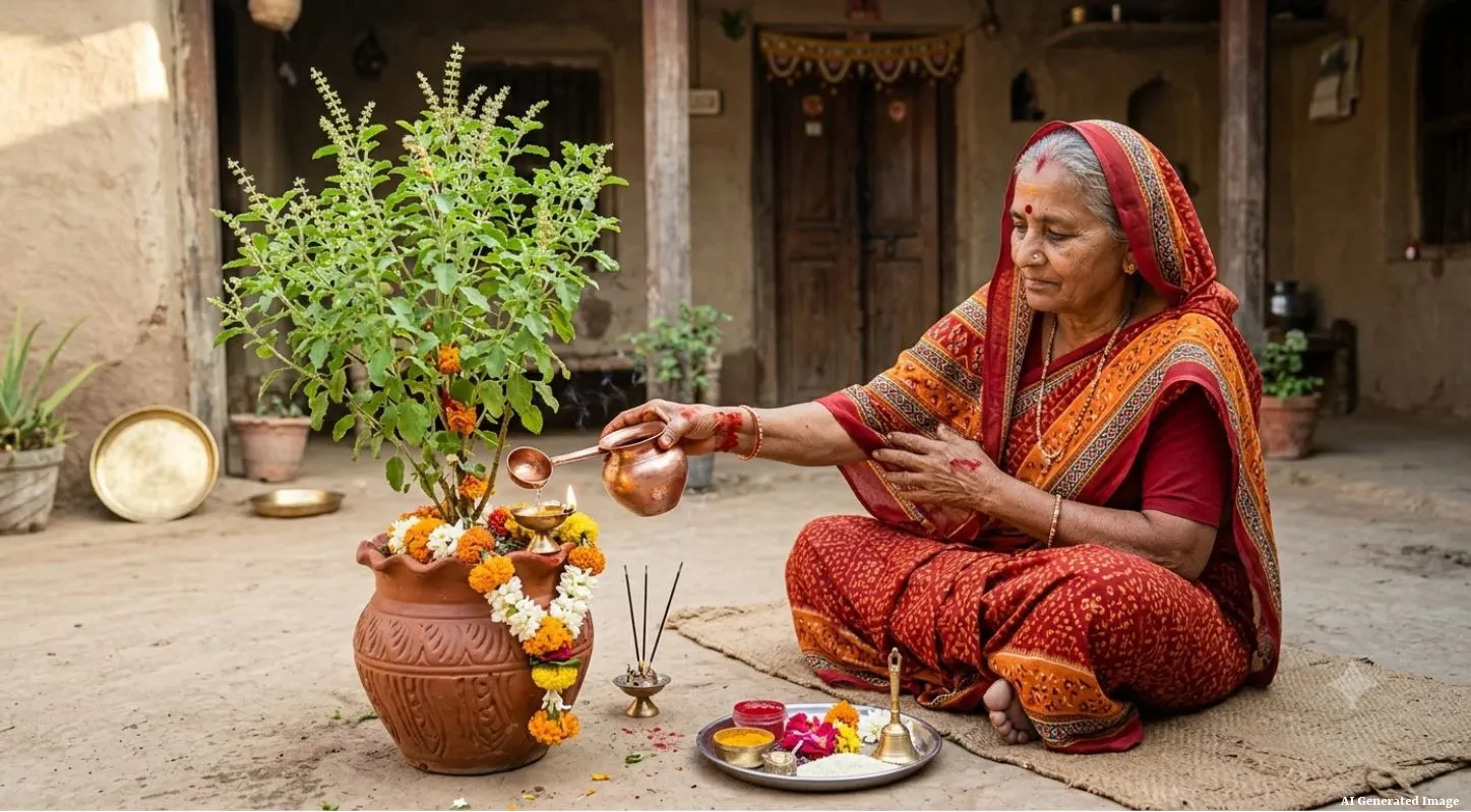 Tulsi Plant Care in Winter and Tulsi Puja