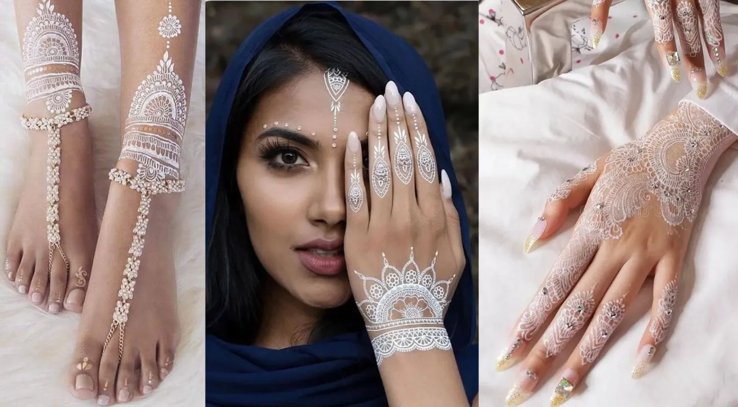 White Mehndi Beautiful Trending Designs.