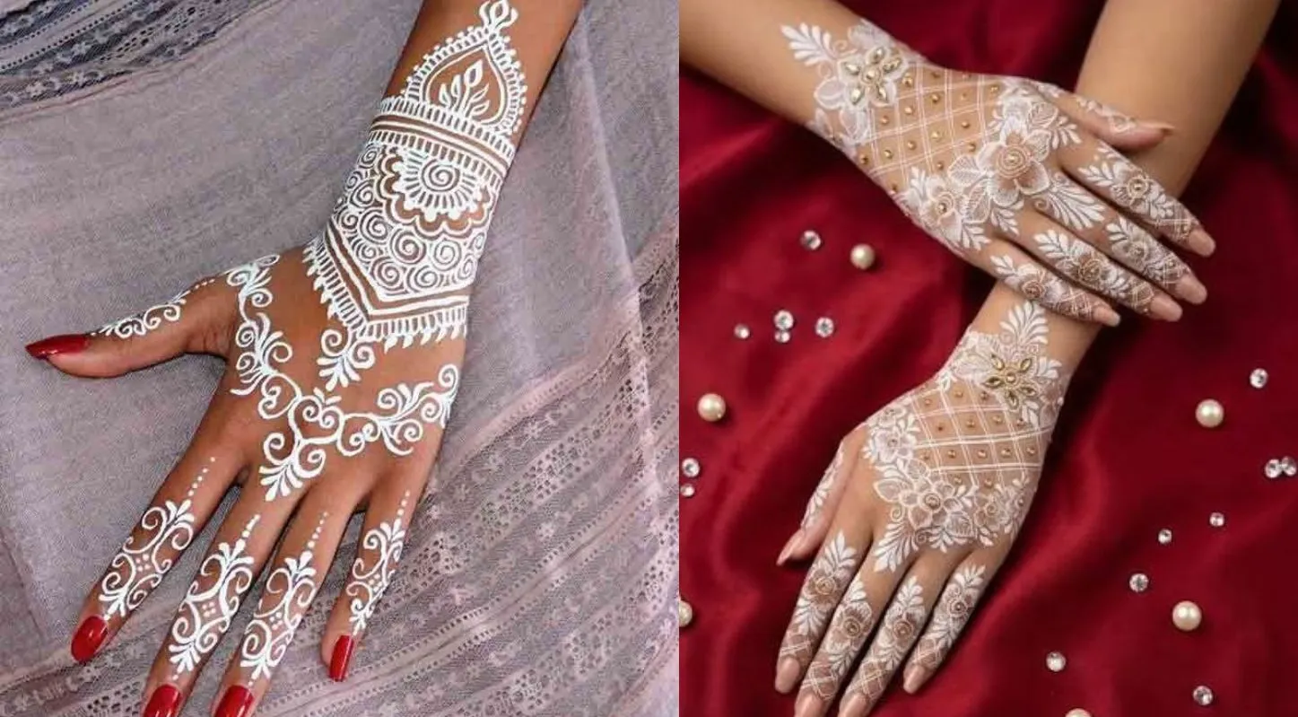 White Mehndi Beautiful Trending Designs..