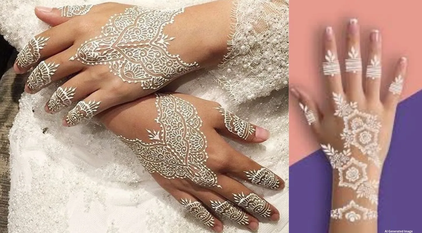 White Mehndi Beautiful Trending Designs...
