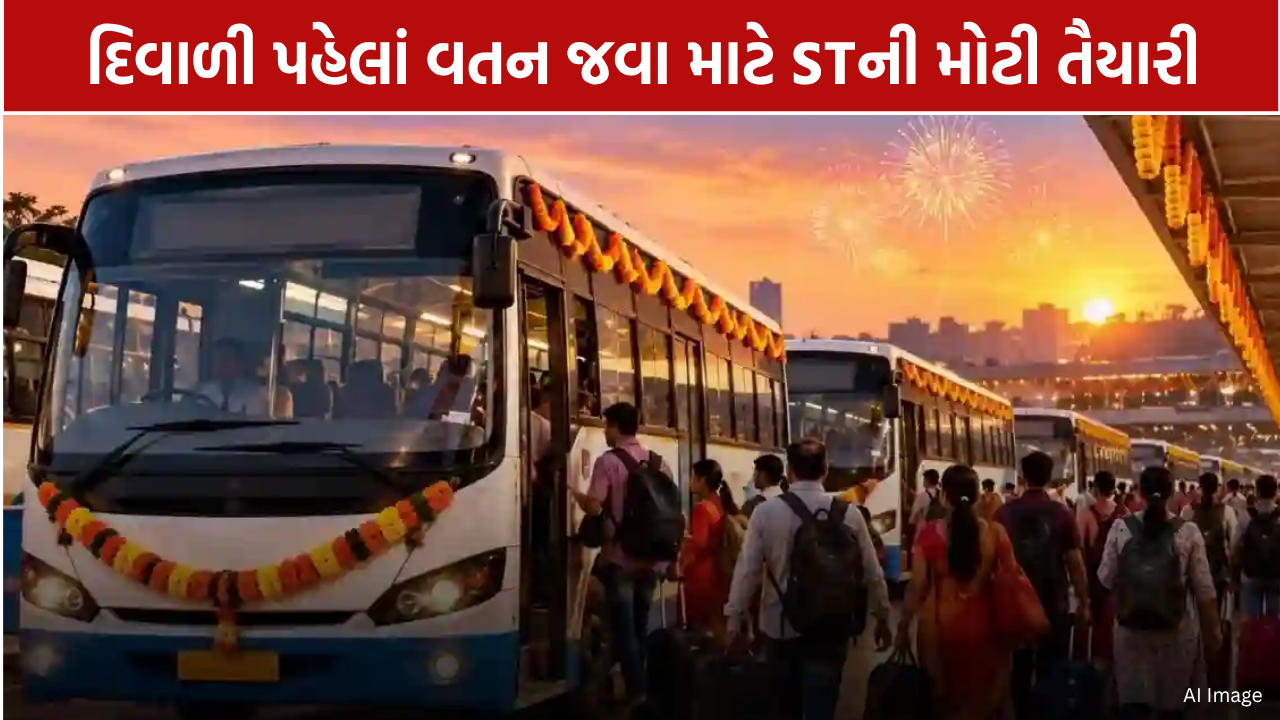 દિવાળીના તહેવારમાં મુસાફરોને મોટી રાહત! અમદાવાદથી 1,150 વધારાની બસ ટ્રીપો