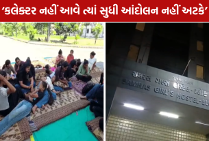 Samaras Hostel Protest: 15 કલાકથી ધરણા, પાણી-ભોજન મુદ્દે વિદ્યાર્થિનીઓનો વિરોધ