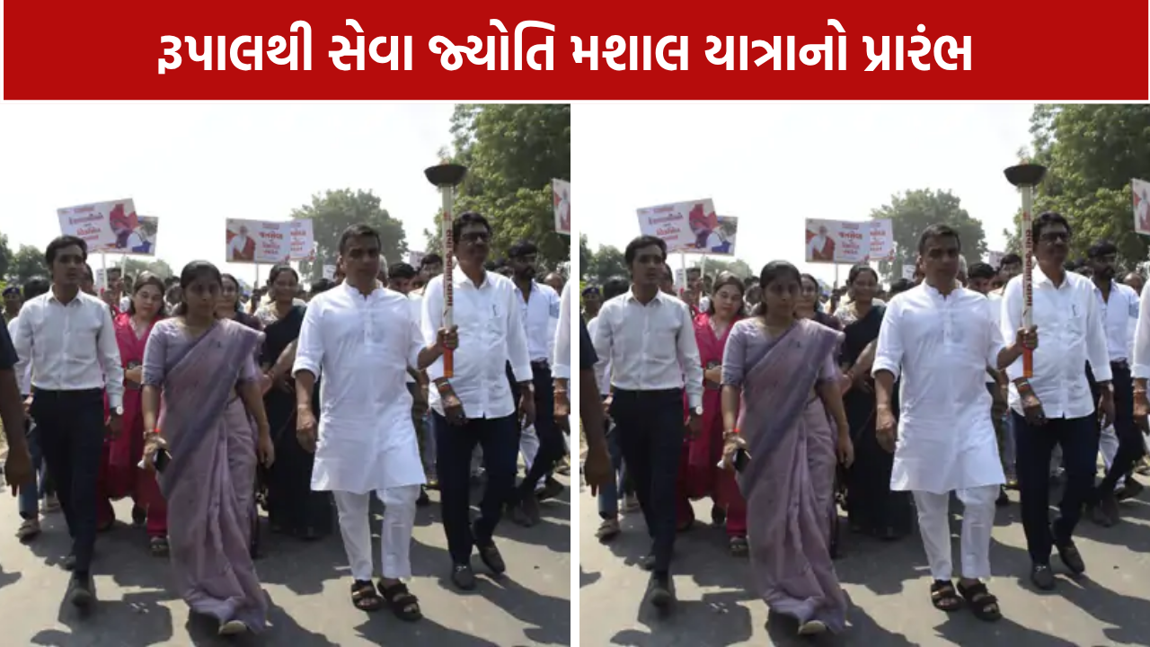 Seva Jyoti Mashal Yatra: વરદાયિની માતાજીના દર્શન બાદ હર્ષ સંઘવીએ મશાલ યાત્રા શરૂ કરાવી