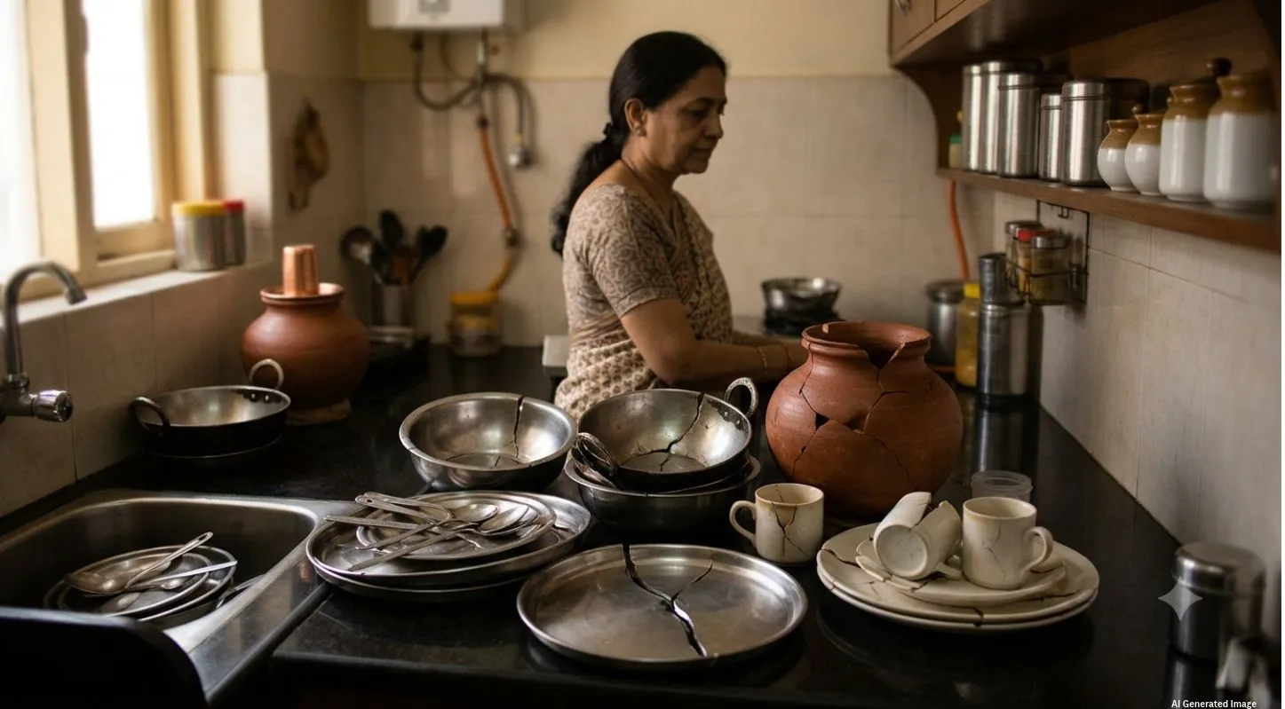 કિચન સ્લૅબ પર તૂટેલો સામાન ન રાખવો (Broken Items)