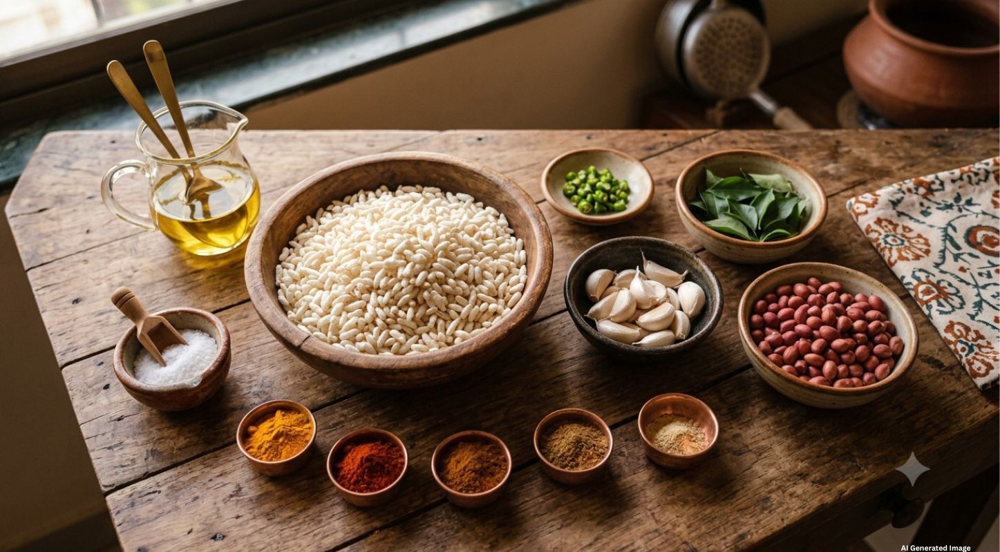 લસણીયા મમરા બનાવવા માટેની સામગ્રી